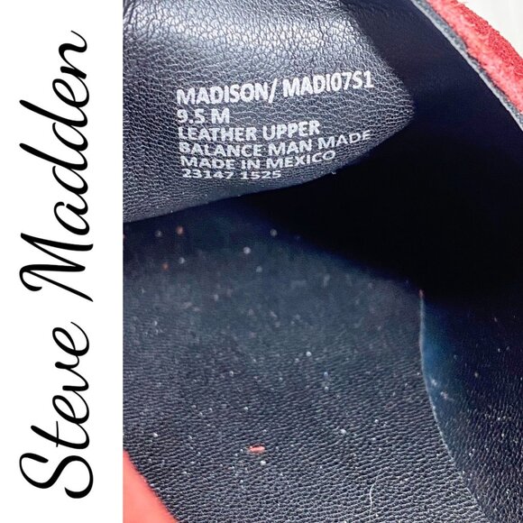 NWOB STEVE MADDEN MADISON RED SUEDE LEATHER LOAFER RESORT ELEGANT, WOMEN’S 9.5 - Picture 7 of 14